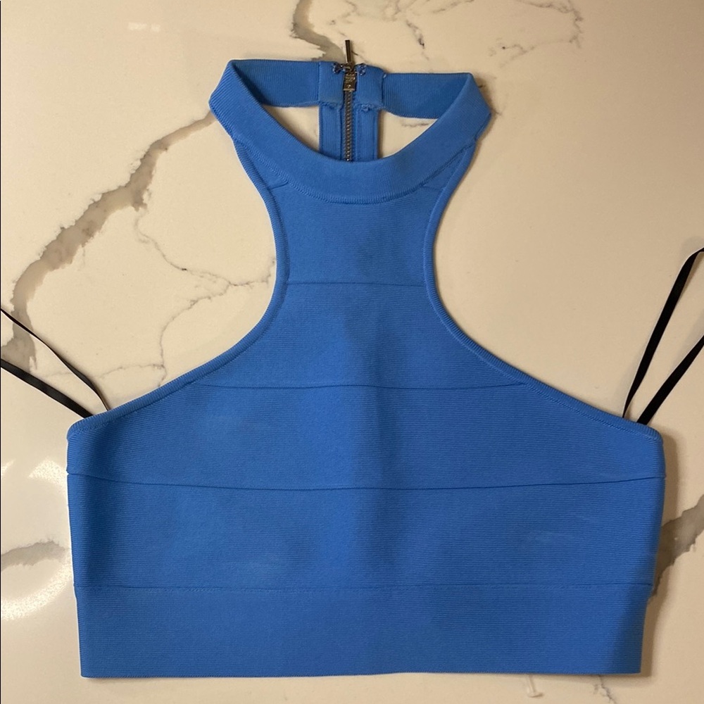 Herve Leger Blue Sleeveless Women's Top